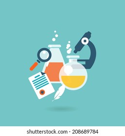 Flat design illustration concept for chemistry