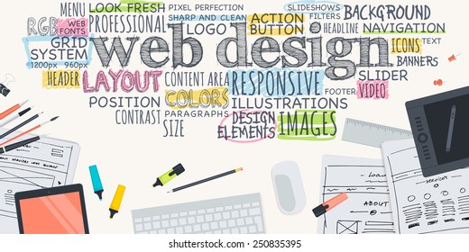 Flat design illustration concept for web design. Concept for web banner and promotional material.