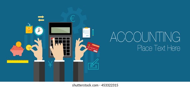 Flat design illustration concepts for accounting. Concept for web banner and promotional material. copy space