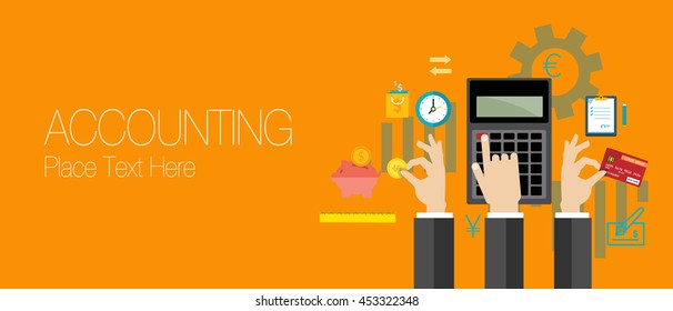 Flat design illustration concepts for accounting. Concept for web banner and promotional material. copy space