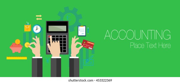 Flat design illustration concepts for accounting. Concept for web banner and promotional material. copy space