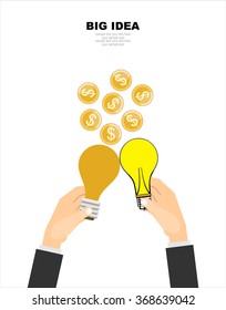 Flat design illustration concepts for big idea, marketing, brainstorming, business, analysis,company strategy, project management. Concept for web banner and promotional material.