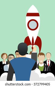 Flat design illustration concepts for big idea, marketing, brainstorming, business, analysis,company strategy, project management. Concept for web banner and promotional material.