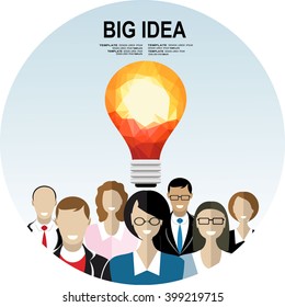 Flat design illustration Concepts for big idea, marketing, brainstorming, business, analysis,company strategy, project management. Concept for web banner and promotional material.