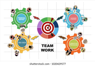 Flat design illustration concepts for business analysis and planning, consulting, team work, project management, financial report and strategy . Concepts web banner and printed materials.