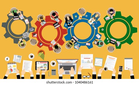 Flat design illustration concepts for business analysis and planning, consulting, teamwork, project management, financial report and strategy . Concepts web banner and printed materials.