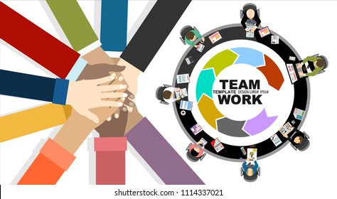 Flat design illustration concepts for business analysis and planning, consulting, team work, project management. Business, team work, cooperation and partnership.