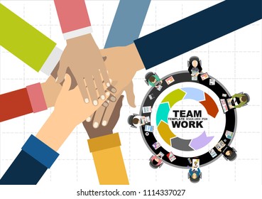 Flat design illustration concepts for business analysis and planning, consulting, team work, project management. Business, team work, cooperation and partnership.