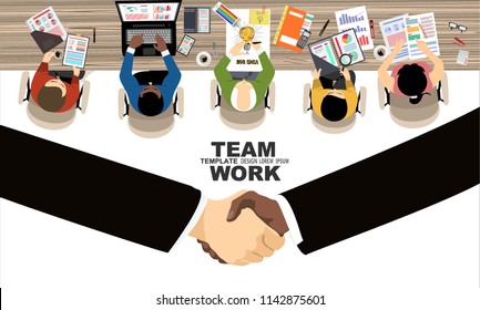 Flat design illustration concepts for business analysis and planning, consulting, team work, project management. Business, team work, cooperation and partnership.