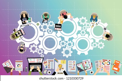 Flat design illustration concepts for business analysis and planning, consulting, team work, project management, financial report and strategy . Concepts web banner and printed materials.