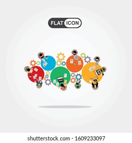 Flat design illustration concepts for business analysis and planning, consulting, team work, project management, financial report and strategy . Concepts web banner and printed materials.