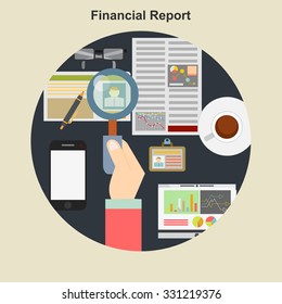 Flat design illustration concepts for business analysis and planning, consulting, team work, project management,financial report and strategy . Concepts web banner and printed materials.