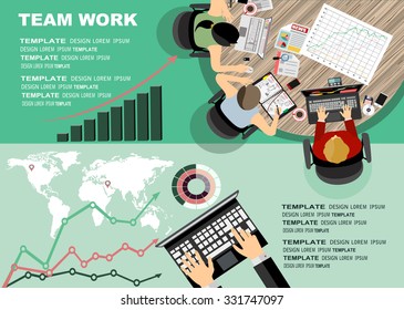 Flat design illustration concepts for business analysis and planning, consulting, team work, project management,financial report and strategy . Concepts web banner and printed materials.