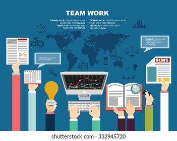 Flat design illustration concepts for business analysis and planning, consulting, team work, project management,financial report and strategy . Concepts web banner and printed materials.