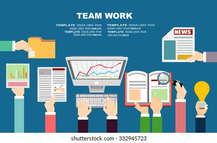 Flat design illustration concepts for business analysis and planning, consulting, team work, project management,financial report and strategy . Concepts web banner and printed materials.
