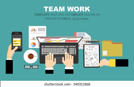 Flat design illustration concepts for business analysis and planning, consulting, team work, project management,financial report and strategy . Concepts web banner and printed materials.