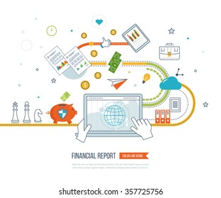 Flat design illustration concepts for business analysis and planning, financial report and strategy. Investment business
