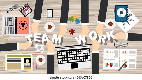 Flat design illustration concepts for business analysis and planning, consulting, team work, project management,financial report and strategy . Concepts web banner and printed materials.