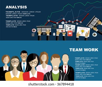 Flat design illustration concepts for business analysis and planning, consulting, team work, project management,financial report and strategy . Concepts web banner and printed materials.