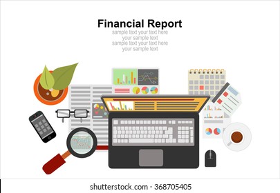 Flat design illustration concepts for business analysis and planning, financial strategy, consulting,project management and development. Concept to building successful business