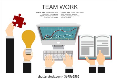 Flat design illustration concepts for business analysis and planning, consulting, team work, project management,financial report and strategy . Concepts web banner and printed materials.