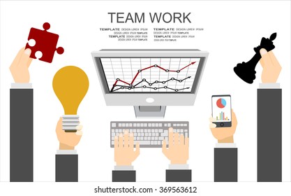 Flat design illustration concepts for business analysis and planning, consulting, team work, project management,financial report and strategy . Concepts web banner and printed materials.