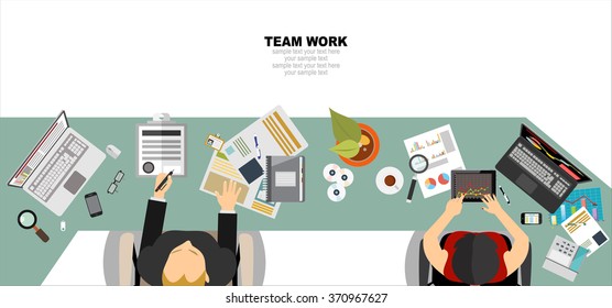 Flat design illustration concepts for business analysis and planning, consulting, team work, project management,financial report and strategy . Concepts web banner and printed materials.