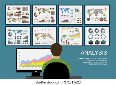 Flat design illustration concepts for business analysis and planning, consulting, team work, project management,financial report and strategy . Concepts web banner and printed materials.