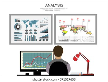 Flat design illustration concepts for business analysis and planning, consulting, team work, project management,financial report and strategy . Concepts web banner and printed materials.