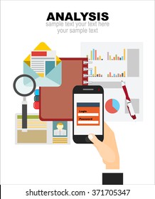 Flat design illustration concepts for business analysis and planning, consulting, team work, project management, financial report and strategy . Concepts web banner and printed materials.