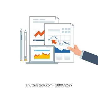 Flat design illustration concepts for business analysis and planning, financial strategy. Investment business. 