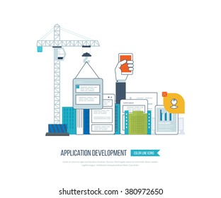 Flat design illustration concepts for business analysis and planning, financial strategy. Investment business. 