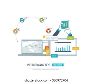 Flat design illustration concepts for business analysis and planning, financial strategy. Investment business. 