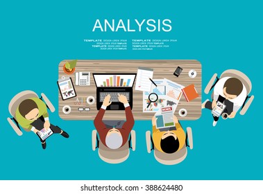 Flat design illustration concepts for business analysis and planning, financial strategy, consulting,project management and development. Concept to building successful business