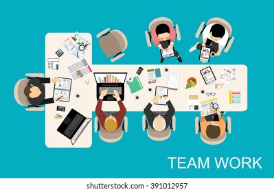 Flat design illustration concepts for business analysis and planning, consulting, team work, project management, financial report and strategy . Concepts web banner and printed materials.