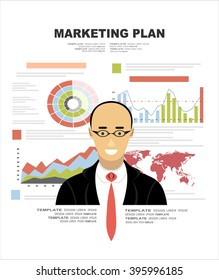 Flat design illustration concepts for business plan and marketing plan. Concepts for web banner and promotional material.