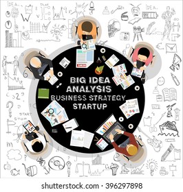 Flat design illustration concepts for business analysis and planning, consulting, team work, project management, financial report and strategy . Concepts web banner and printed materials.