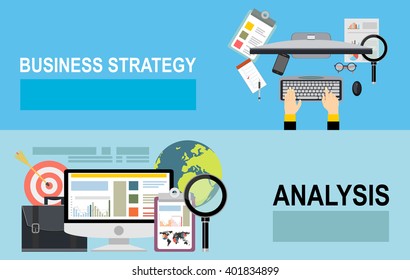 Flat design illustration concepts for business analysis and planning, consulting, team work, project management, financial report and strategy . Concepts web banner and printed materials.