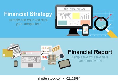 Flat design illustration concepts for business analysis and planning, consulting, team work, project management, financial report and strategy . Concepts web banner and printed materials.