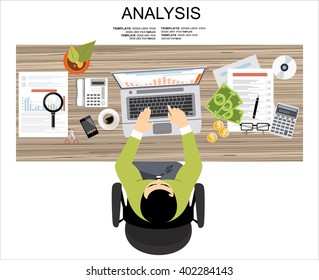 Flat design illustration concepts for business analysis and planning, consulting, team work, project management, financial report and strategy . Concepts web banner and printed materials.