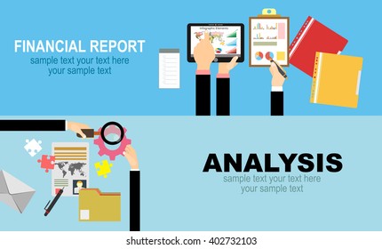 Flat design illustration concepts for business analysis and planning, consulting, team work, project management, financial report and strategy . Concepts web banner and printed materials.