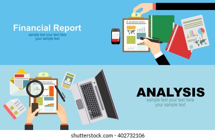 Flat design illustration concepts for business analysis and planning, consulting, team work, project management, financial report and strategy . Concepts web banner and printed materials.