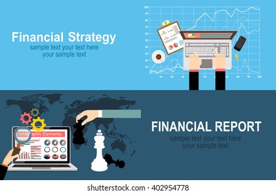 Flat design illustration concepts for business analysis and planning, consulting, team work, project management, financial report and strategy . Concepts web banner and printed materials.