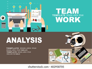 Flat design illustration concepts for business analysis and planning, consulting, team work, project management, financial report and strategy . Concepts web banner and printed materials.