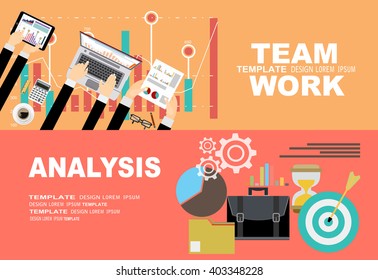 Flat design illustration concepts for business analysis and planning, consulting, team work, project management, financial report and strategy . Concepts web banner and printed materials.