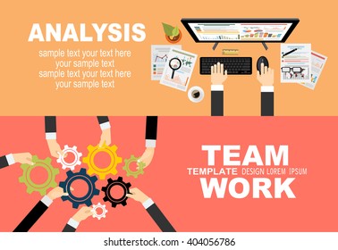 Flat design illustration concepts for business analysis and planning, consulting, team work, project management, financial report and strategy . Concepts web banner and printed materials.
