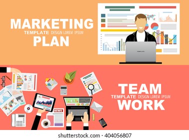 Flat design illustration concepts for business analysis and planning, consulting, team work, project management, financial report and strategy . Concepts web banner and printed materials.