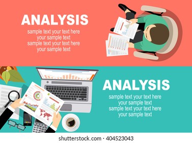 Flat design illustration concepts for business analysis and planning, consulting, team work, project management, financial report and strategy . Concepts web banner and printed materials.