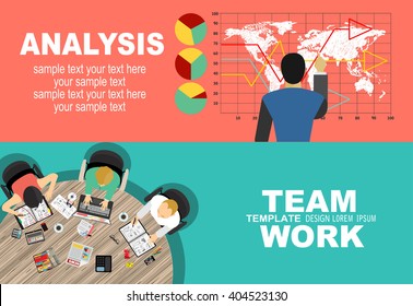 Flat design illustration concepts for business analysis and planning, consulting, team work, project management, financial report and strategy . Concepts web banner and printed materials.