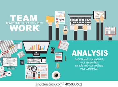 Flat design illustration concepts for business analysis and planning, consulting, team work, project management, financial report and strategy . Concepts web banner and printed materials.